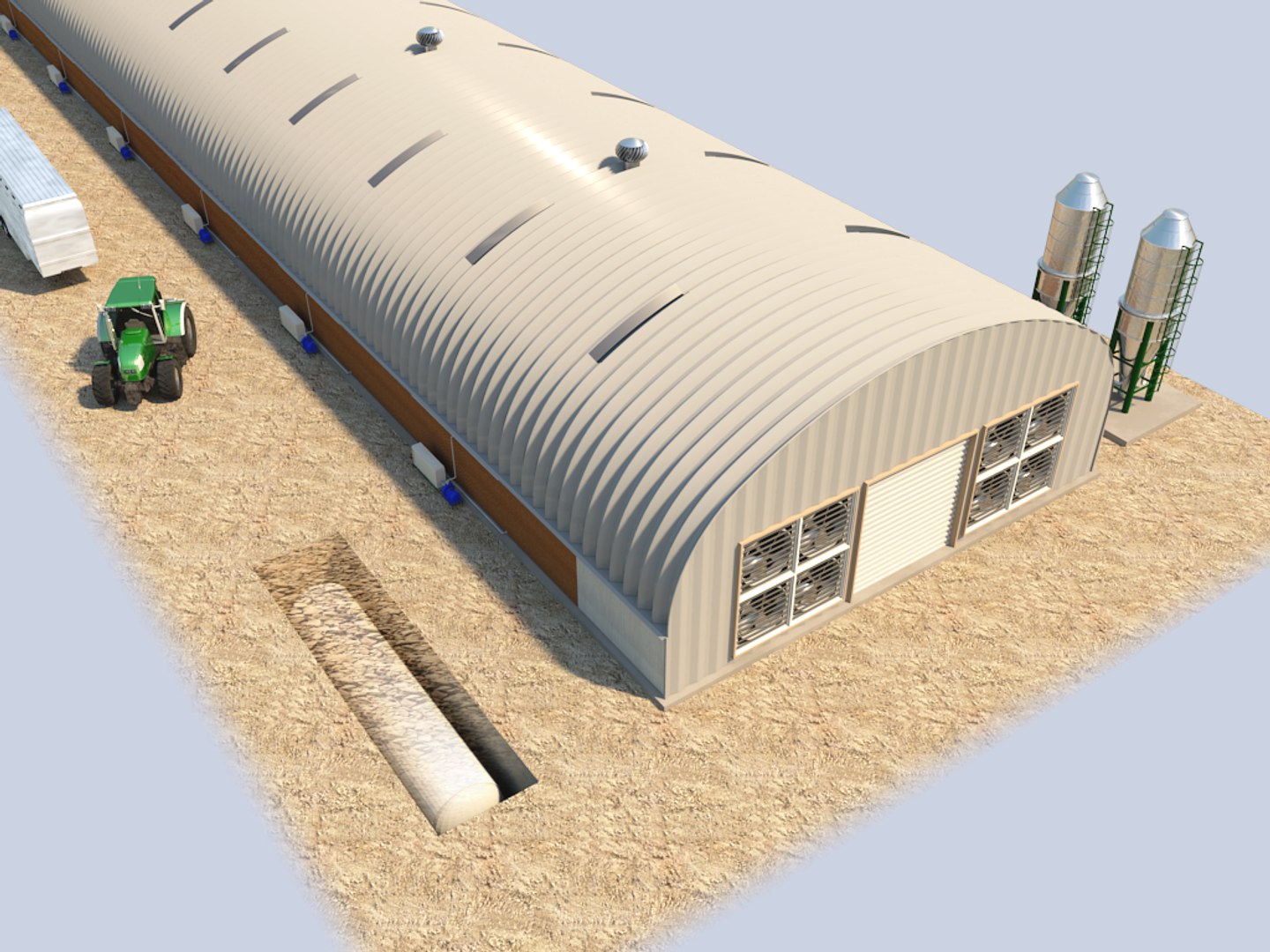 Industrial Poultry Farm House Model - TurboSquid 1154544