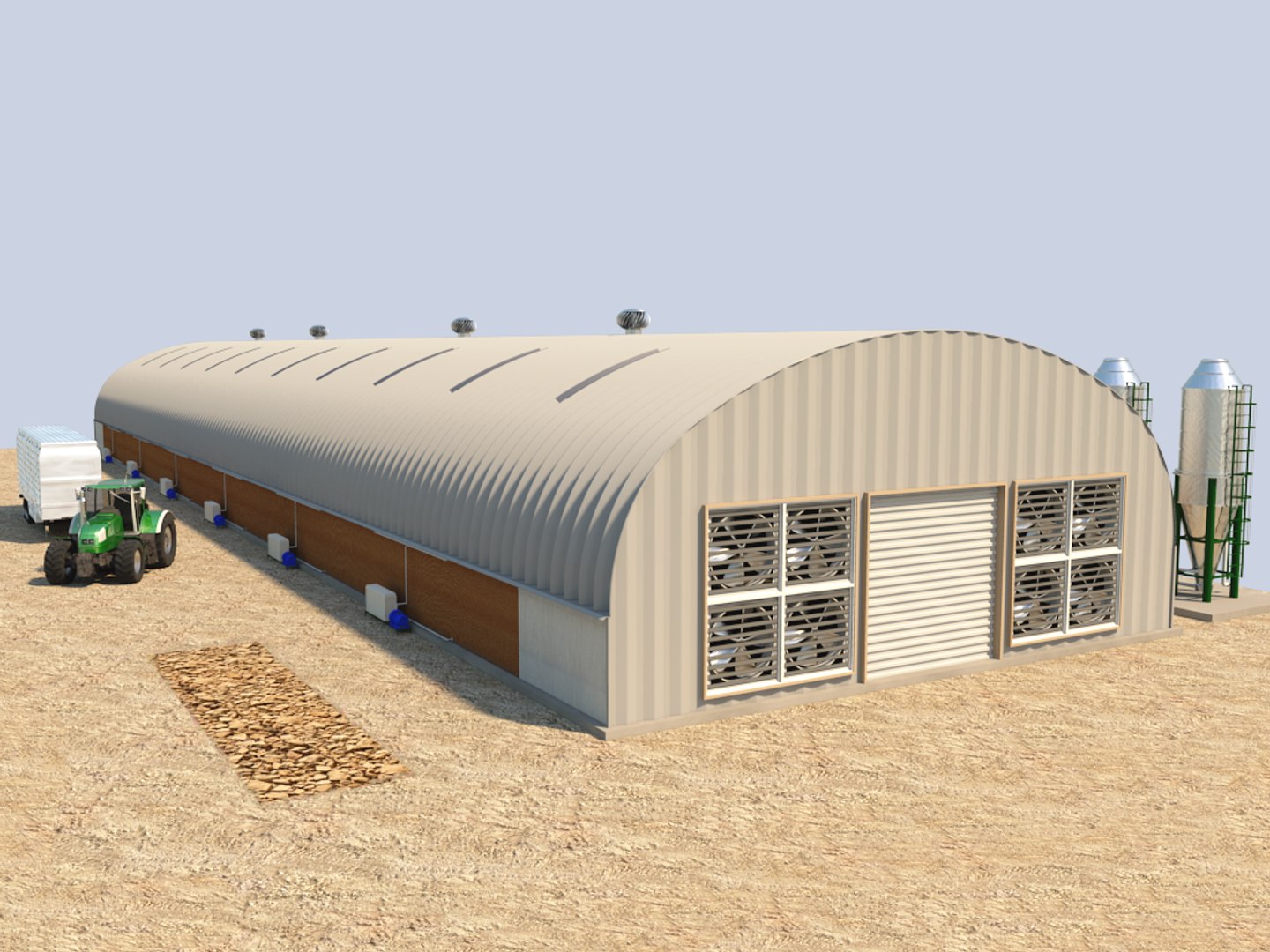 Industrial Poultry Farm House Model - TurboSquid 1154544