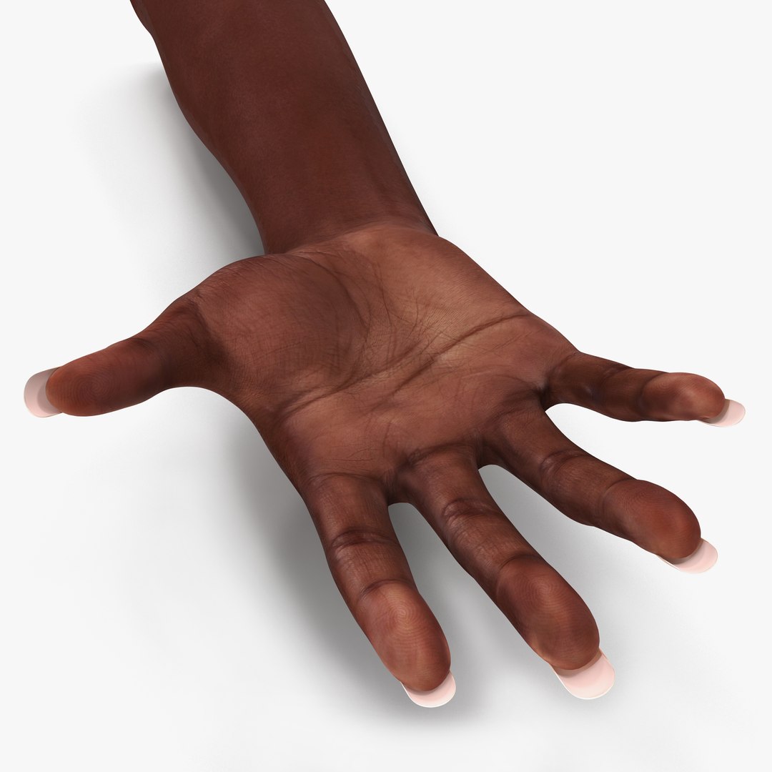 Female Hand African American 2 Rigged 3D model preview