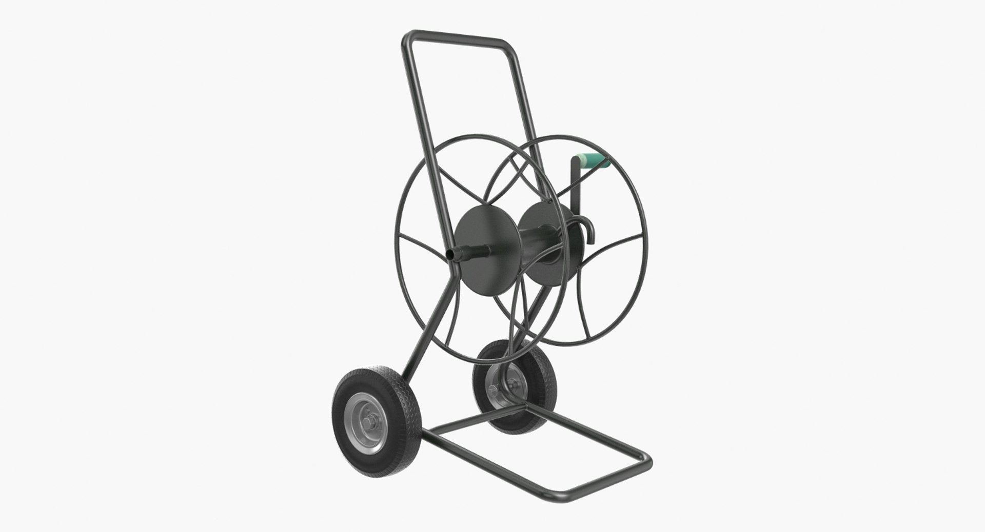 Garden Water Hose Reel Cart 3D Model 3D model preview