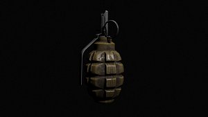 F1 Fragmentation Grenade PBR 3D model