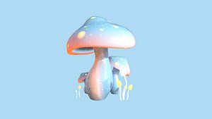 3D model Fantasy Mushroom A06 Blue Orange - Scene Backdrop Design