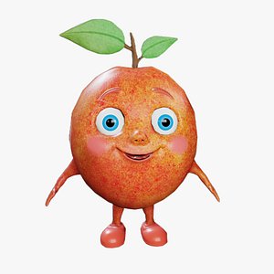 Cute peach 3D model