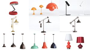 17 Collection Lamps 3D model pack