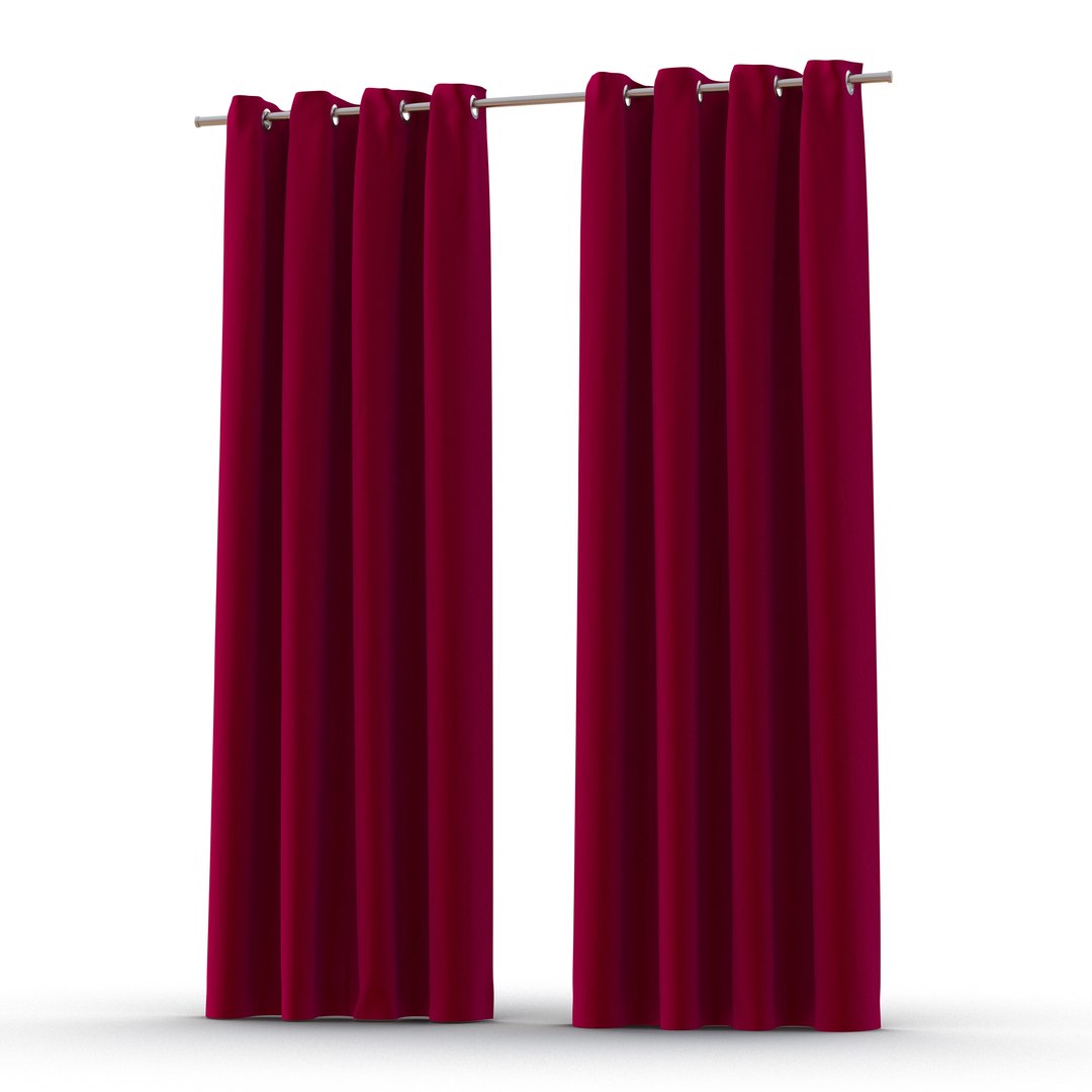 Curtain 3 Red 3D model preview