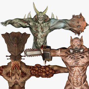 Pack of  Horror Scary creatures 3D model