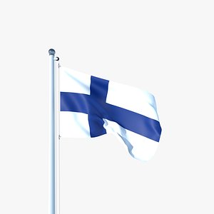 Animated Flag of Finland 3D model