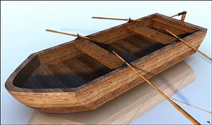 boat wood rowboat model