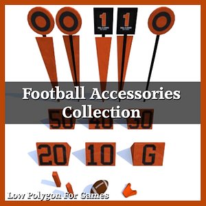 Low Polygon Football Accessories Collection