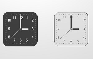 3D model black clock white