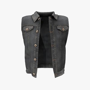 Male Denim Vest 3D