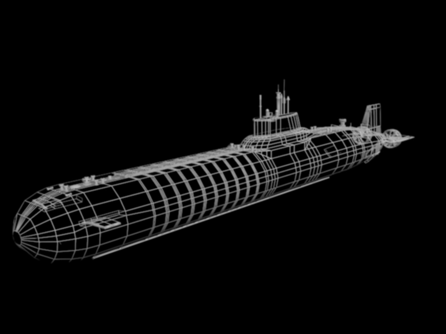 3d Typhoon Class Submarine Model