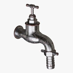 Old dirty rusty garden faucet