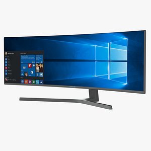 Samsung Ultra WQHD LED Curved Monitor 34-inch 3D Model $40 - .max .3ds .c4d  .fbx .lwo .obj .ma - Free3D