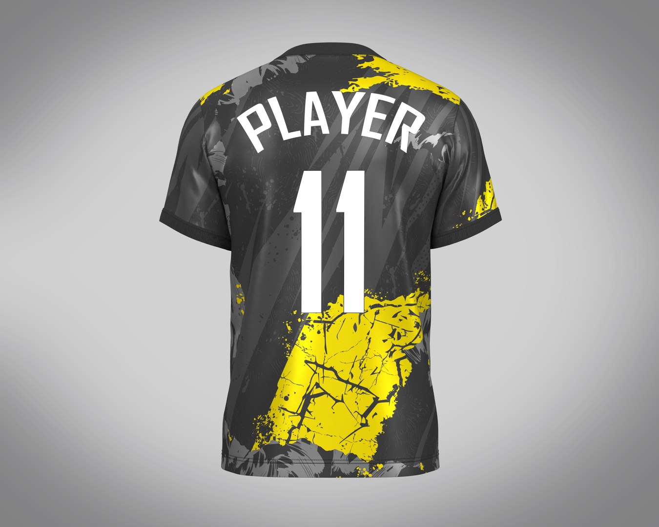 Soccer Football Yellow With Ash Color Jersey Player-11 3D Model ...