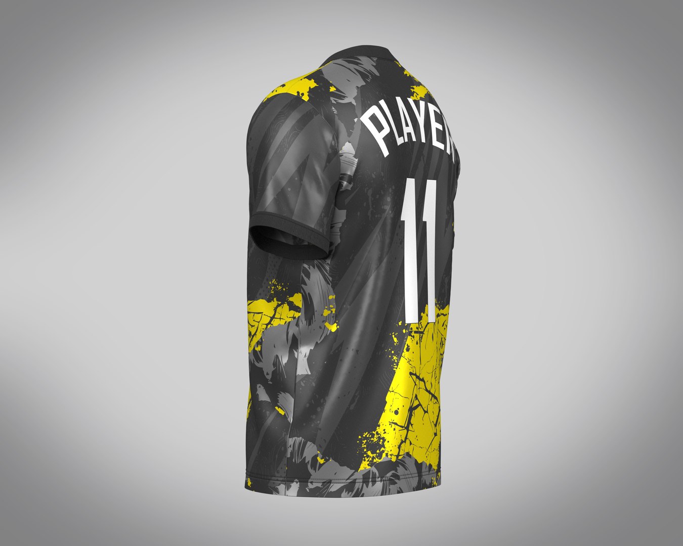 Soccer Football Yellow With Ash Color Jersey Player-11 3D Model ...