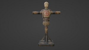 Medieval Training Dummy Game Ready PBR 3D Model