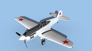 3D Curtiss P-40F Tomahawk V17 Soviet Union model