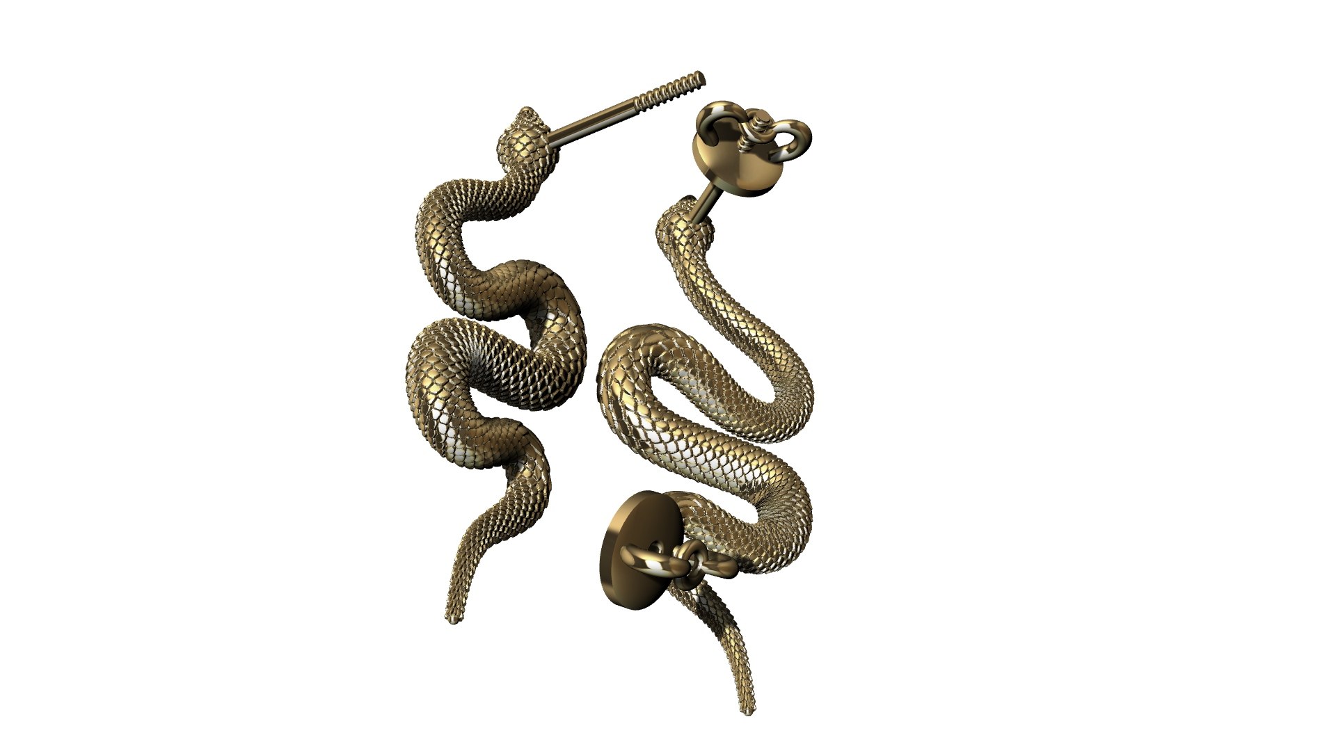 3D Earrings Snakes - TurboSquid 1716393