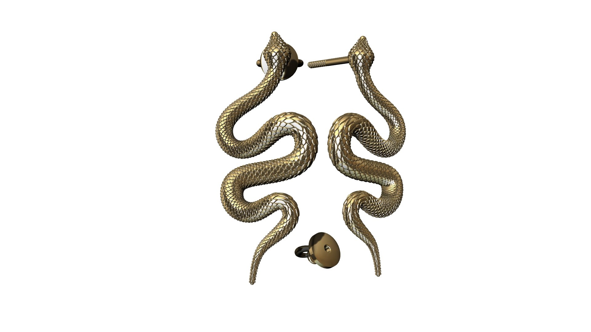3D Earrings Snakes - TurboSquid 1716393