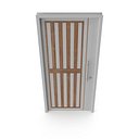 Modern Design White Metal Steel Door with Wooden Details model