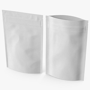 zipper white paper bags 3D model