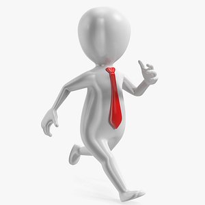 Running Stickman With Red Tie model