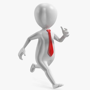 Running Stickman With Red Tie