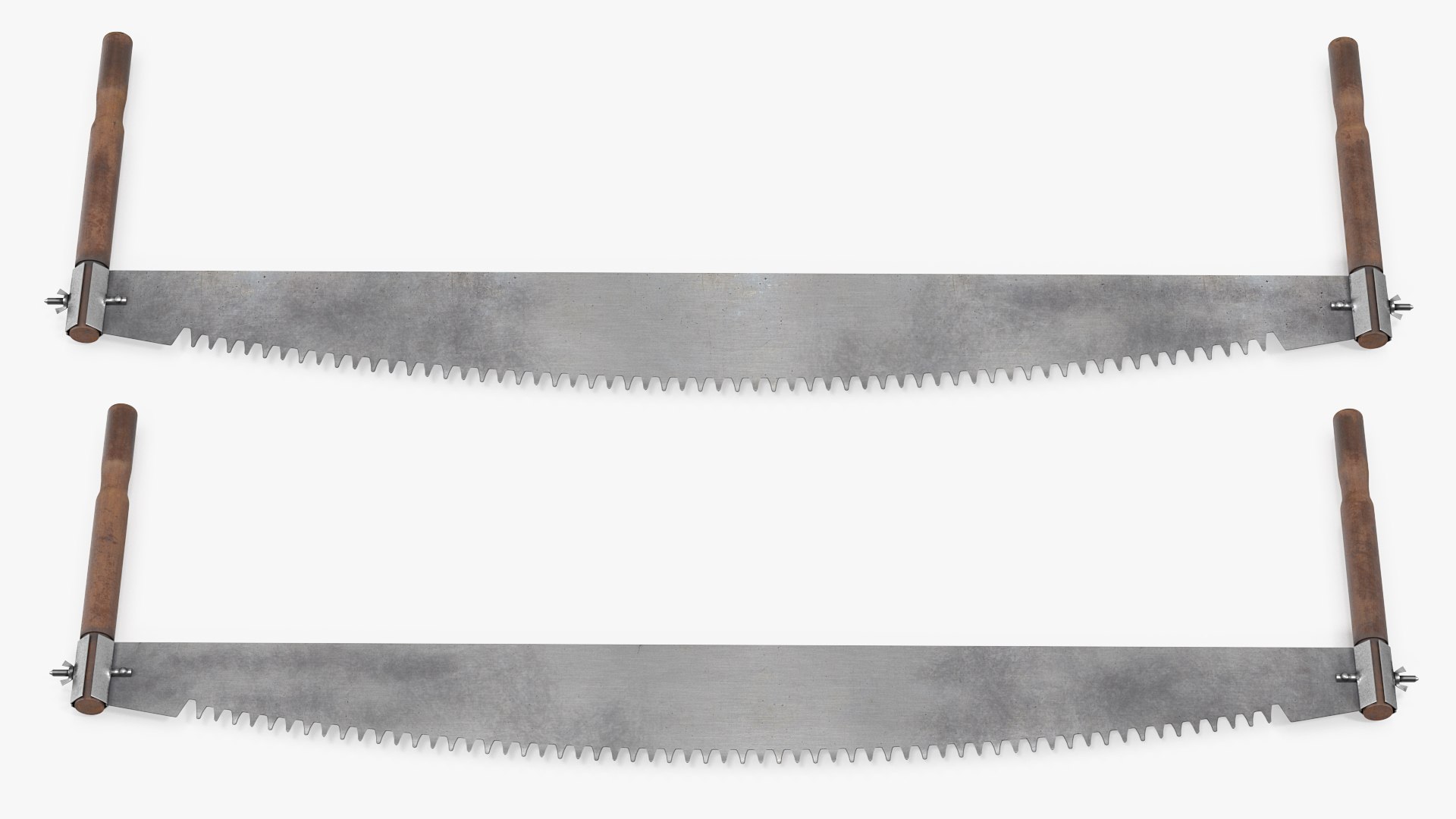 Antique Two Person Crosscut Saw 3D model preview