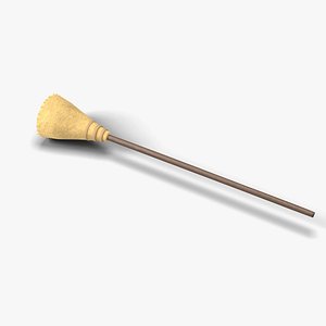 Witch Broomstick with Straw Bristles and Twine Bindings - Halloween Prop