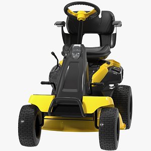 Electric Riding Lawn Mower Rigged for Cinema 4D model
