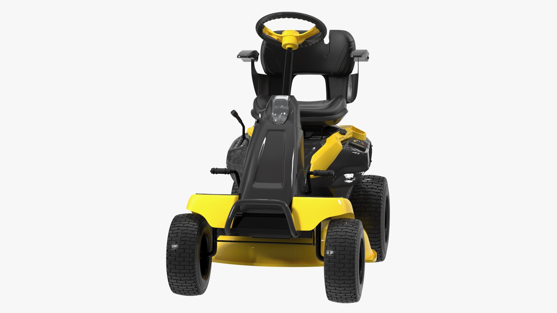 Electric Riding Lawn Mower Rigged for Cinema 4D 3D model preview