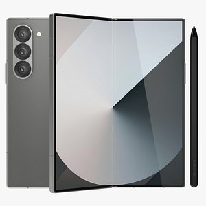 3D Samsung Galaxy Z Fold 6 Silver model