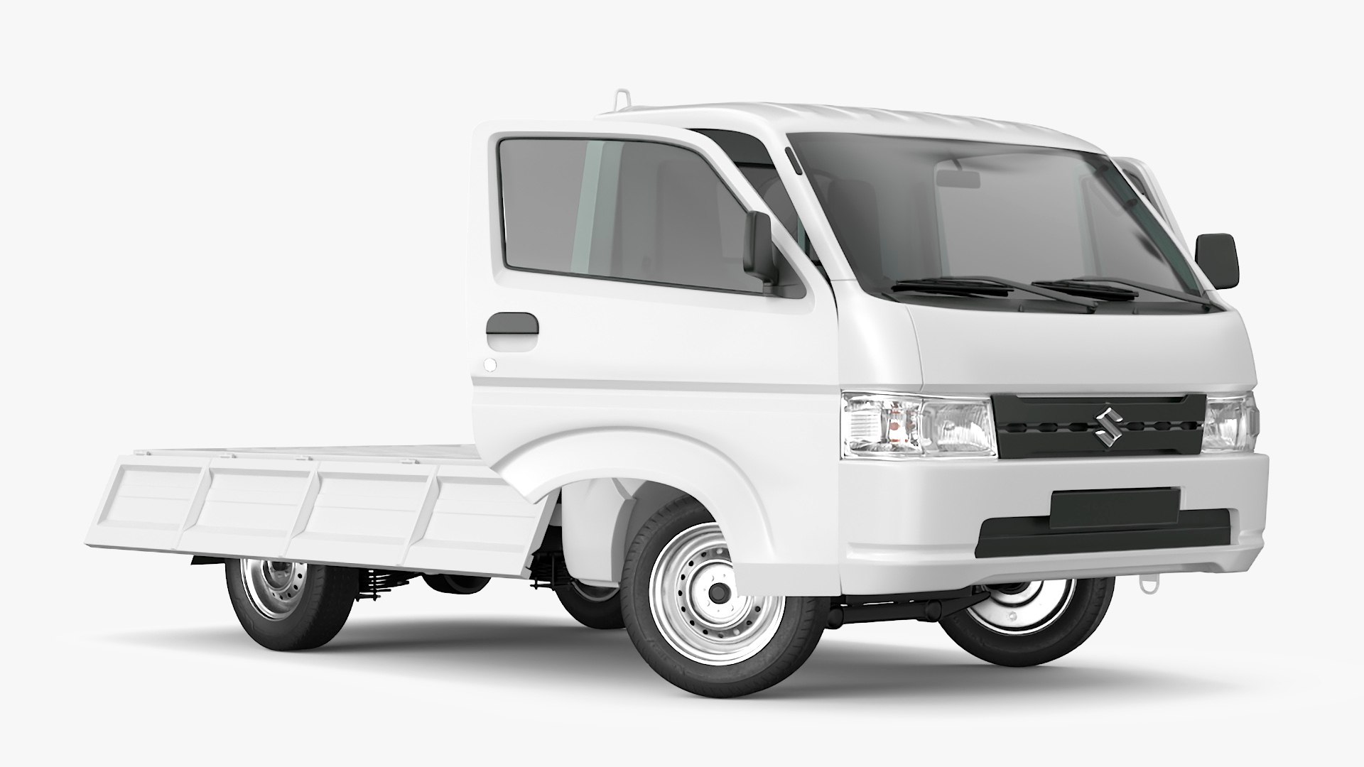 Suzuki Carry Truck White Rigged 3D model preview