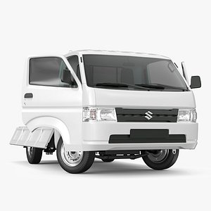 Suzuki Carry Truck White Rigged 3D model