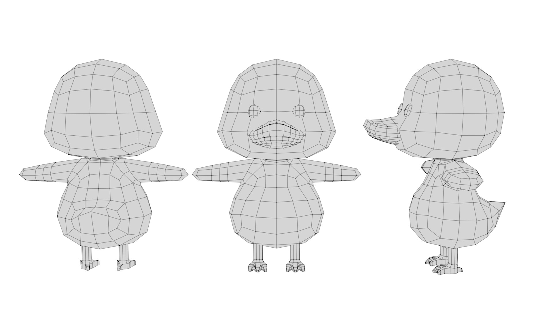 Rigged Cartoon Duck Model - TurboSquid 2215563