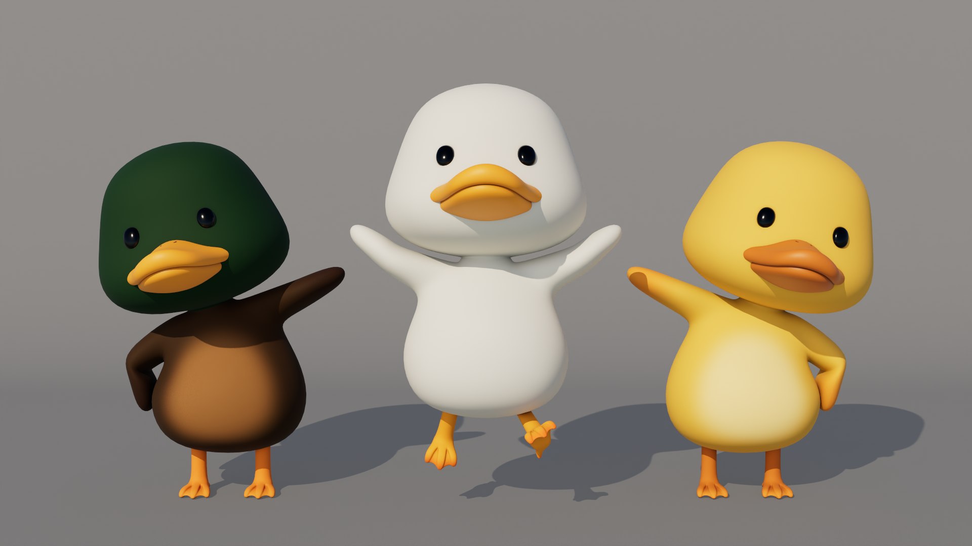 Rigged Cartoon Duck Model - TurboSquid 2215563