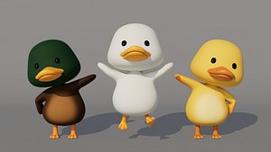 Rigged Cartoon Duck