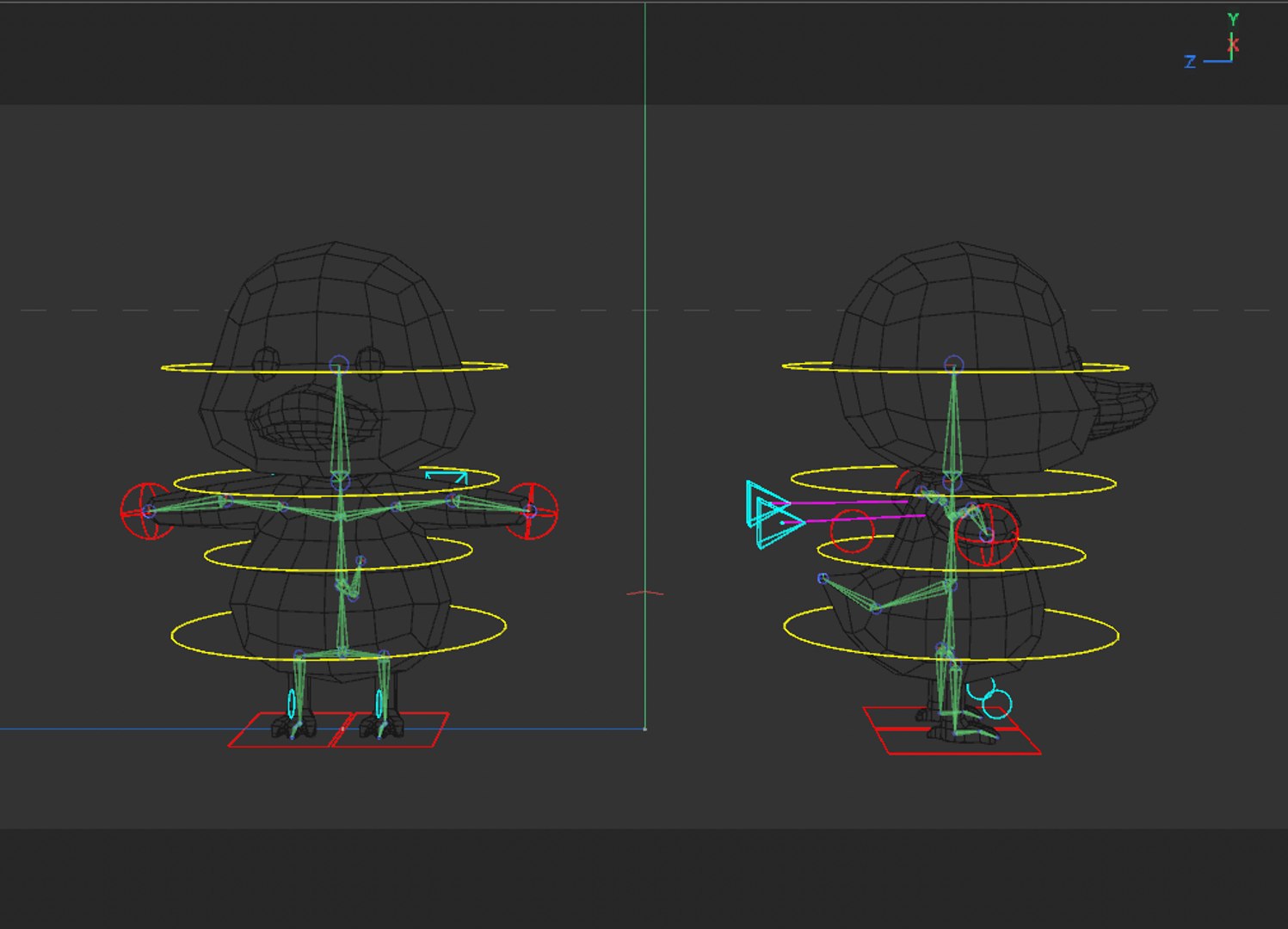 Rigged Cartoon Duck Model - TurboSquid 2215563