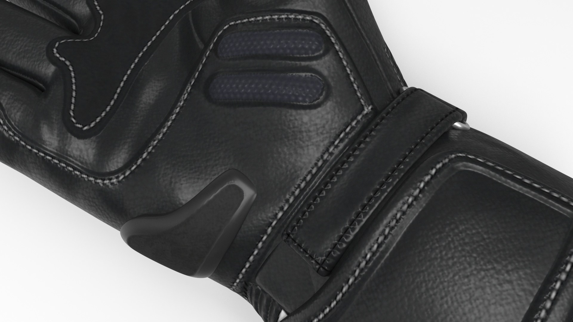 3D Model Meteor Protective Riding Gloves Black - TurboSquid 2236739