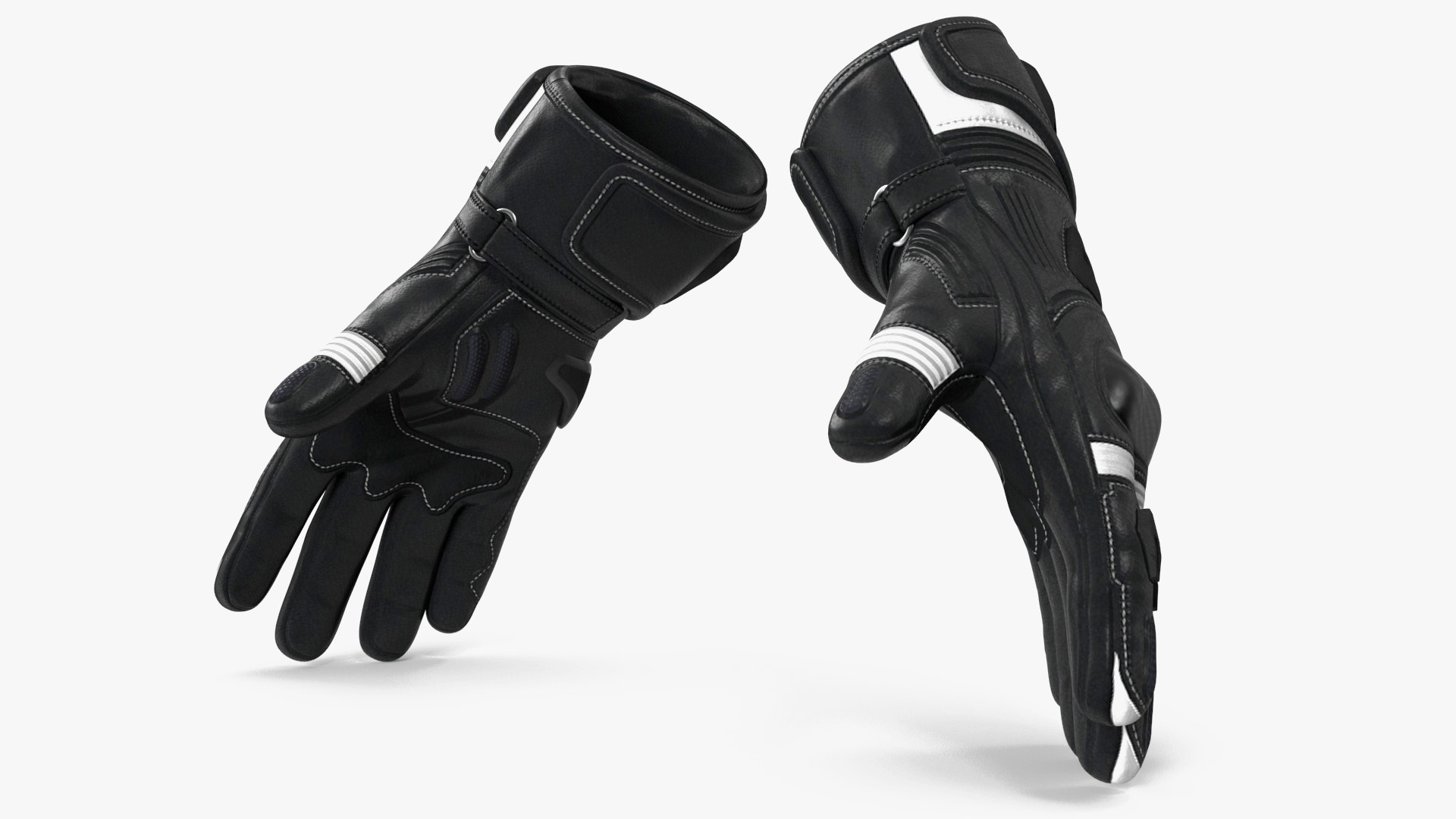 Meteor Protective Riding Gloves Black 3D model preview