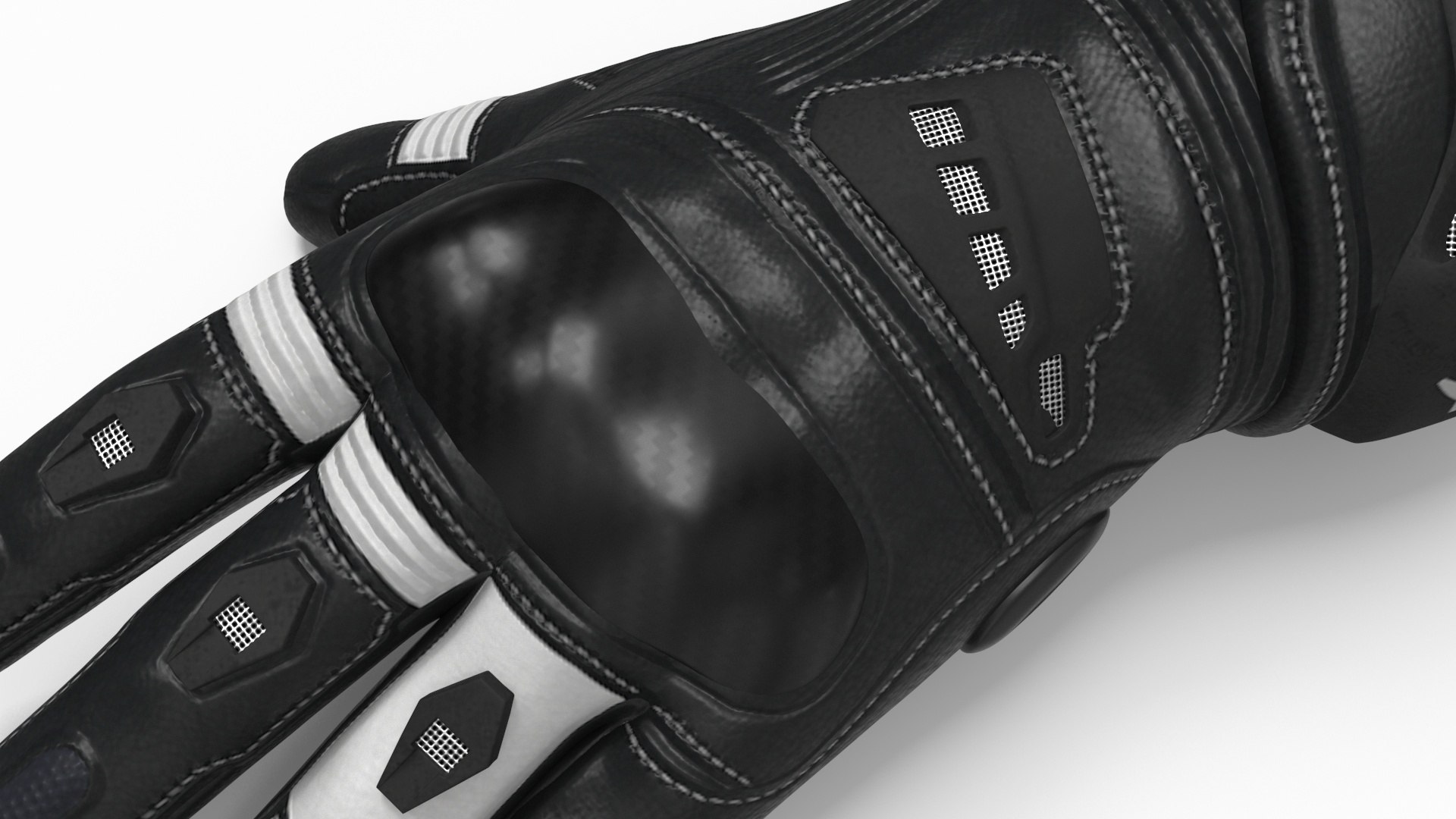 3D Model Meteor Protective Riding Gloves Black - TurboSquid 2236739