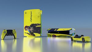 3D cyberpunk dualsense joypad