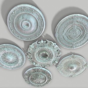 Decorative Ceiling Rosettes PBR Low-poly model 3D