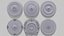 Rosetas decorativas de teto PBR Modelo Low-poly
