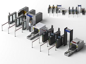 Security Inspection Passage Turnstile Scene 3D Model 3D model