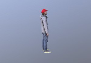 3D Man in cap standing Scann