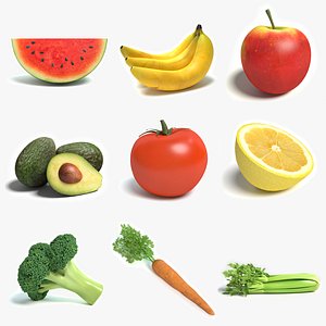 3d fruits vegetables