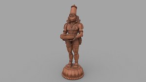 lord hanuman oil lamp 3D model