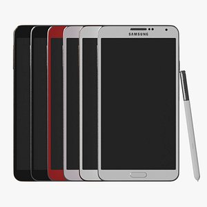 3D Samsung Galaxy Note 3 All Colors